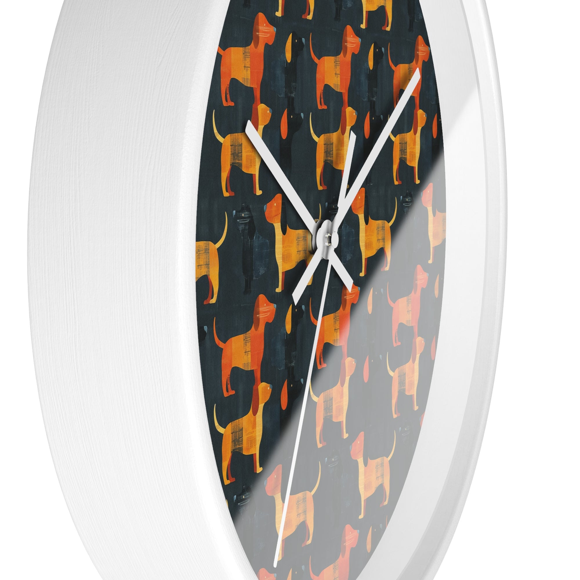 Dapper Dachshund Noir Glow Wall Clock