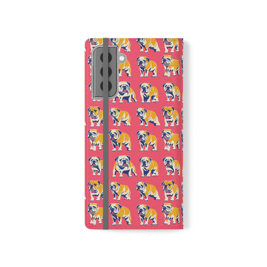 Bubblegum Glamour Bulldog Bouquet Flip Cases