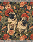 Blooming Pug Paradise Ceramic Coaster