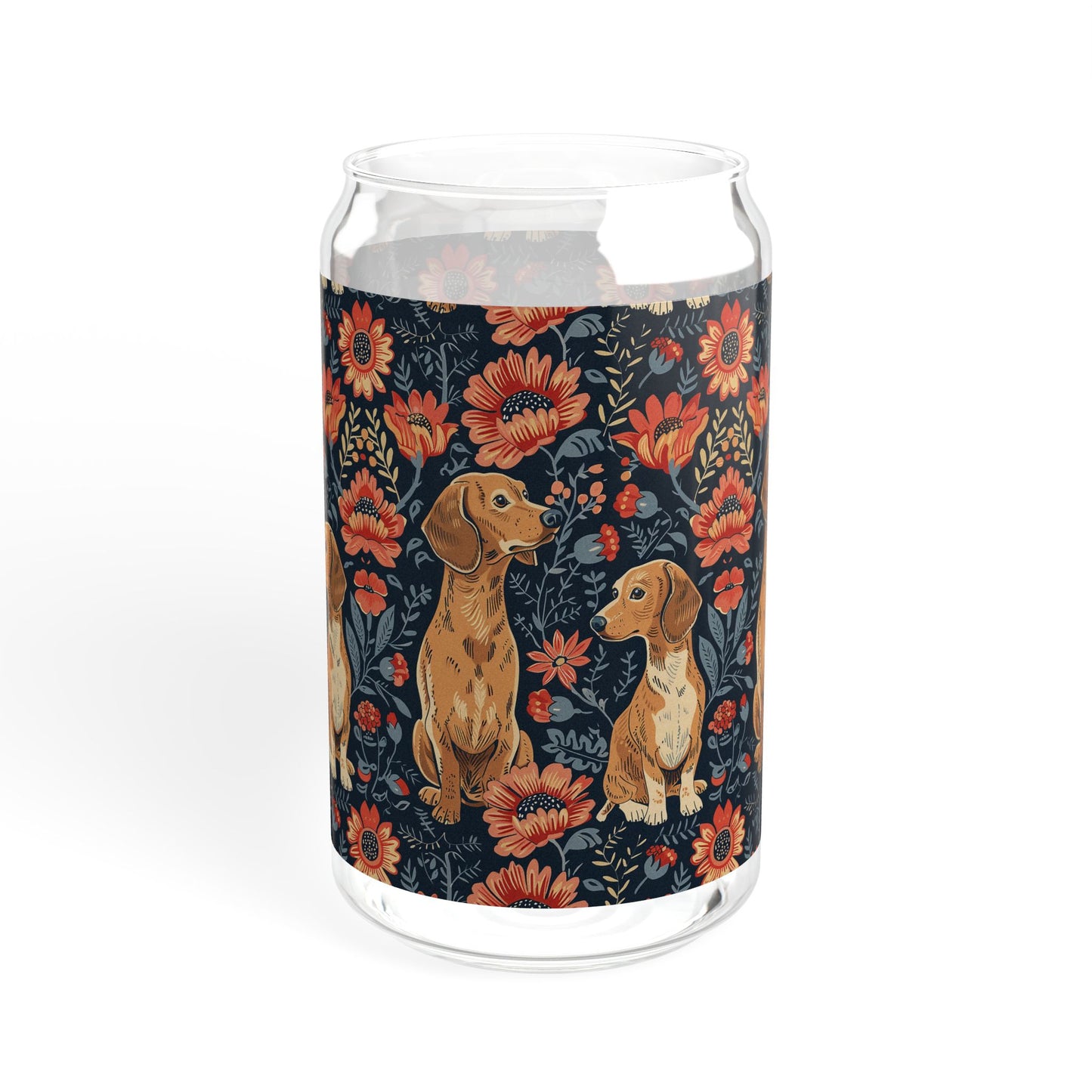 Floral Pawsome Dachsund Delight Sipper Glass