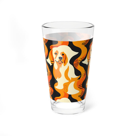 Golden Woof Abstract Glamour Mixing Glass, 16oz