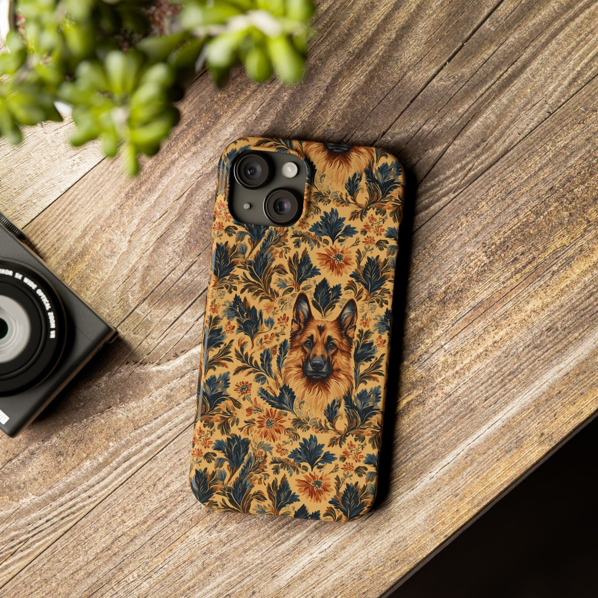 Autumnal German Shepherd Glamour Slim Phone Cases