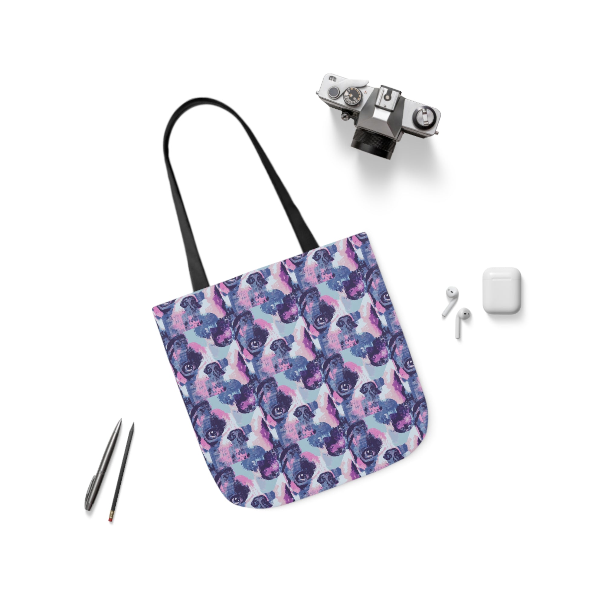 Funky Geometric Boxerista Canvas Tote Bag