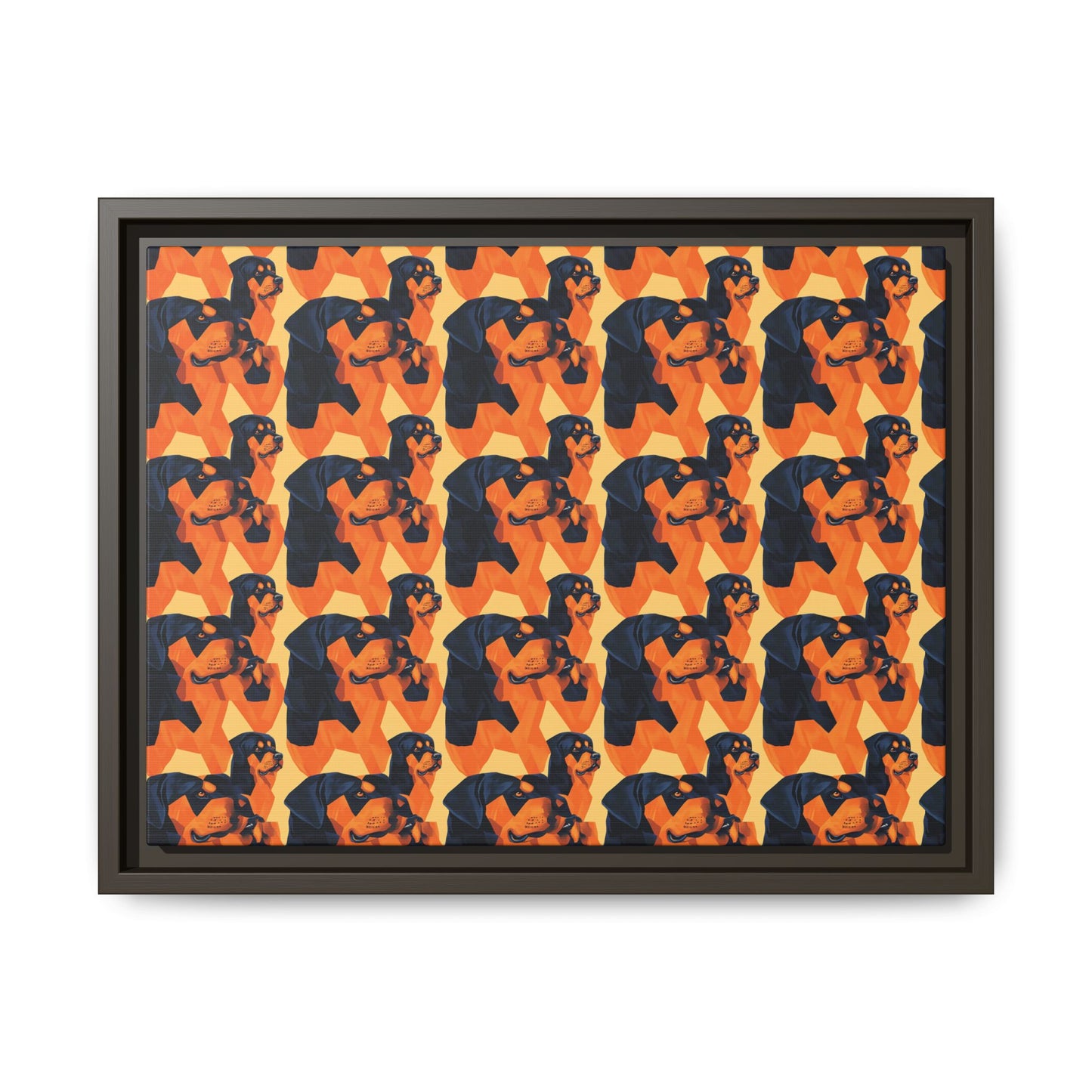 Rottweiler Chic Pawsitivity Matte Canvas, Framed