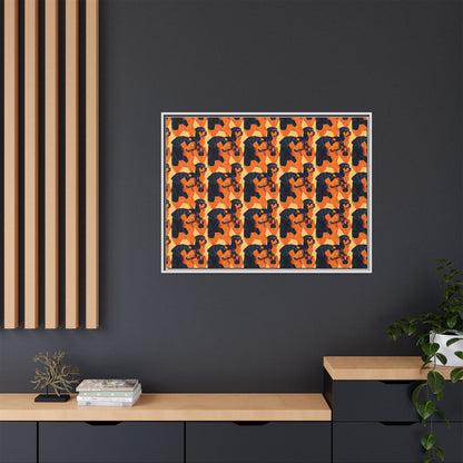 Rottweiler Chic Pawsitivity Matte Canvas, Framed