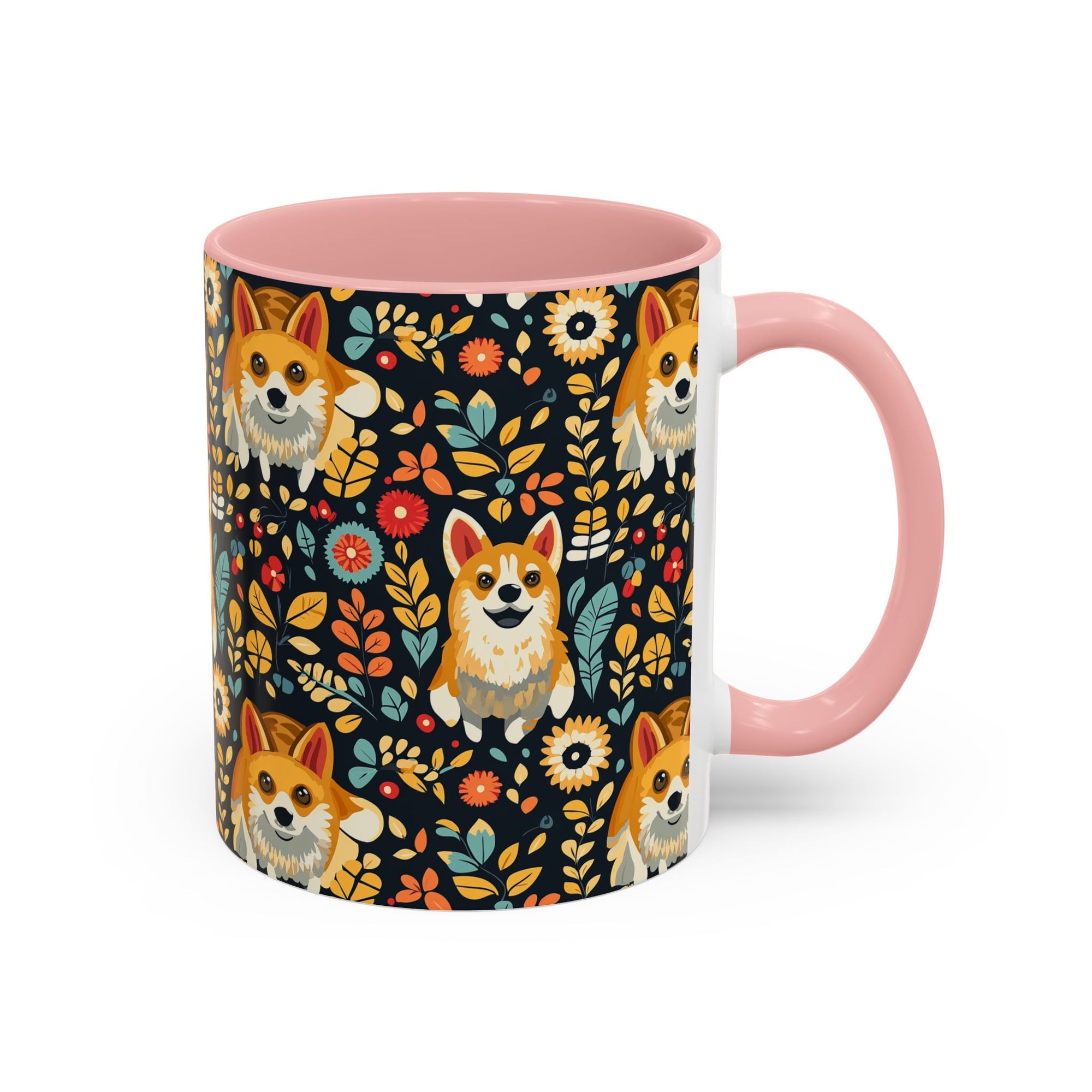 Corgi Rainbow Vine Dream Accent Coffee Mug