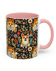 Corgi Rainbow Vine Dream Accent Coffee Mug