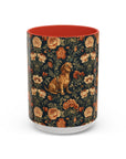 Dazzling Dachsund Blossoms & Foliage Accent Coffee Mug