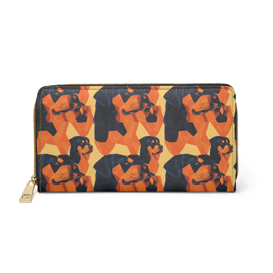 Rottweiler Chic Pawsitivity Zipper Wallet