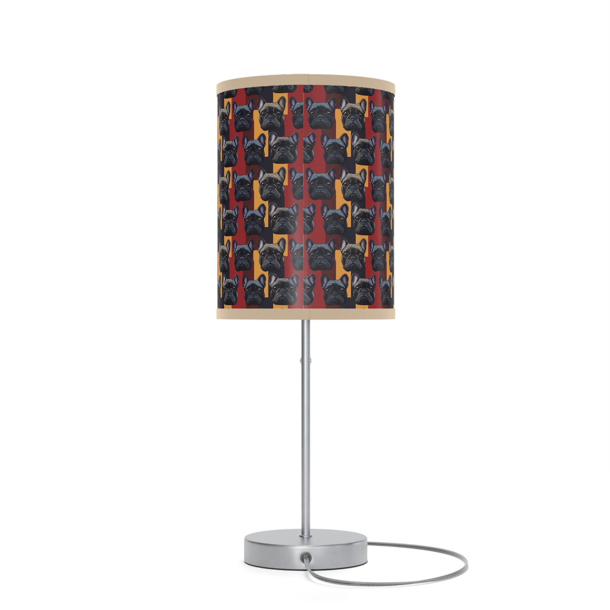 Chic Canine Checkmate - Frenchie Edition Lamp on a Stand