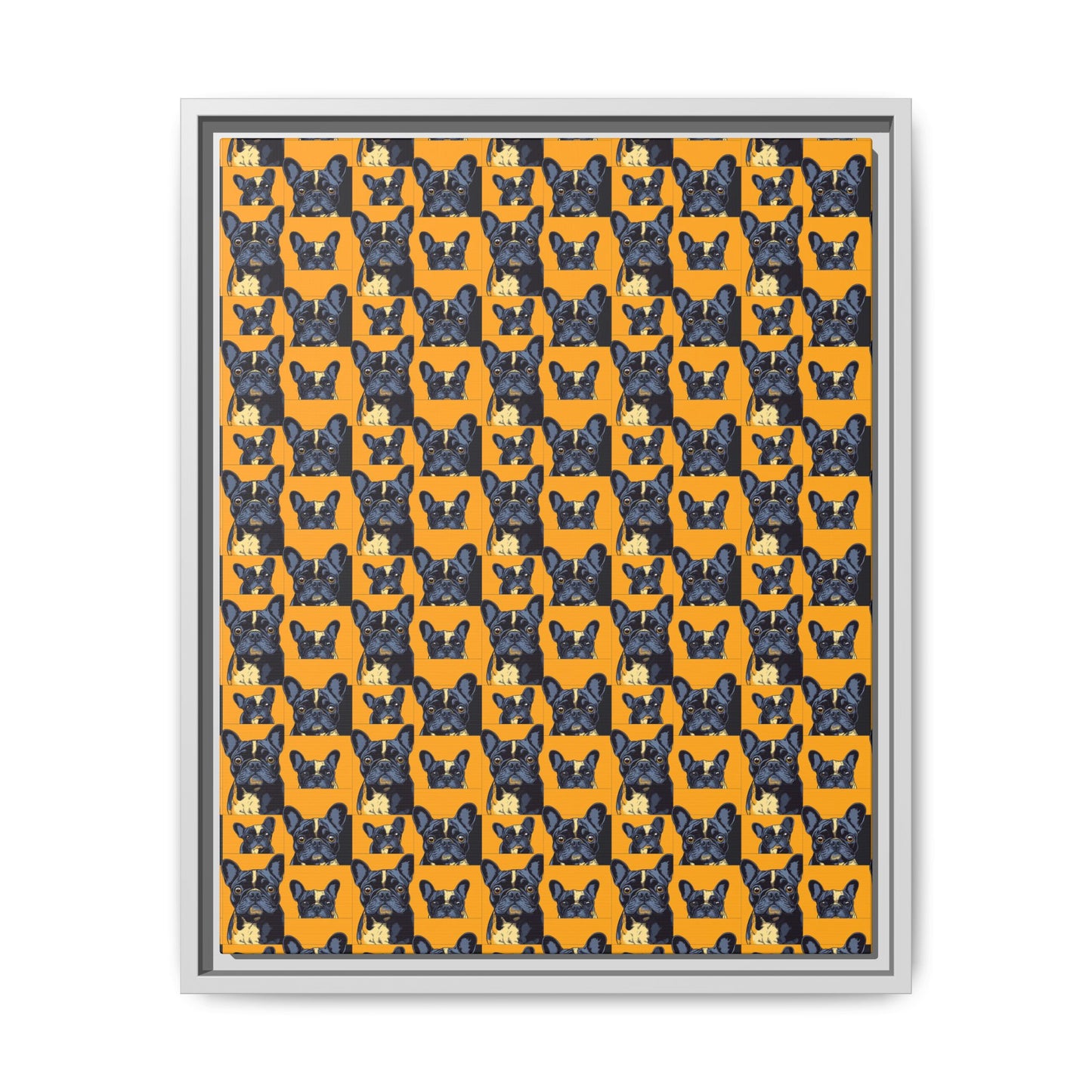 Frenchie Pawsitively Pawsome Peek-a-Boo Perfection Matte Canvas, Framed