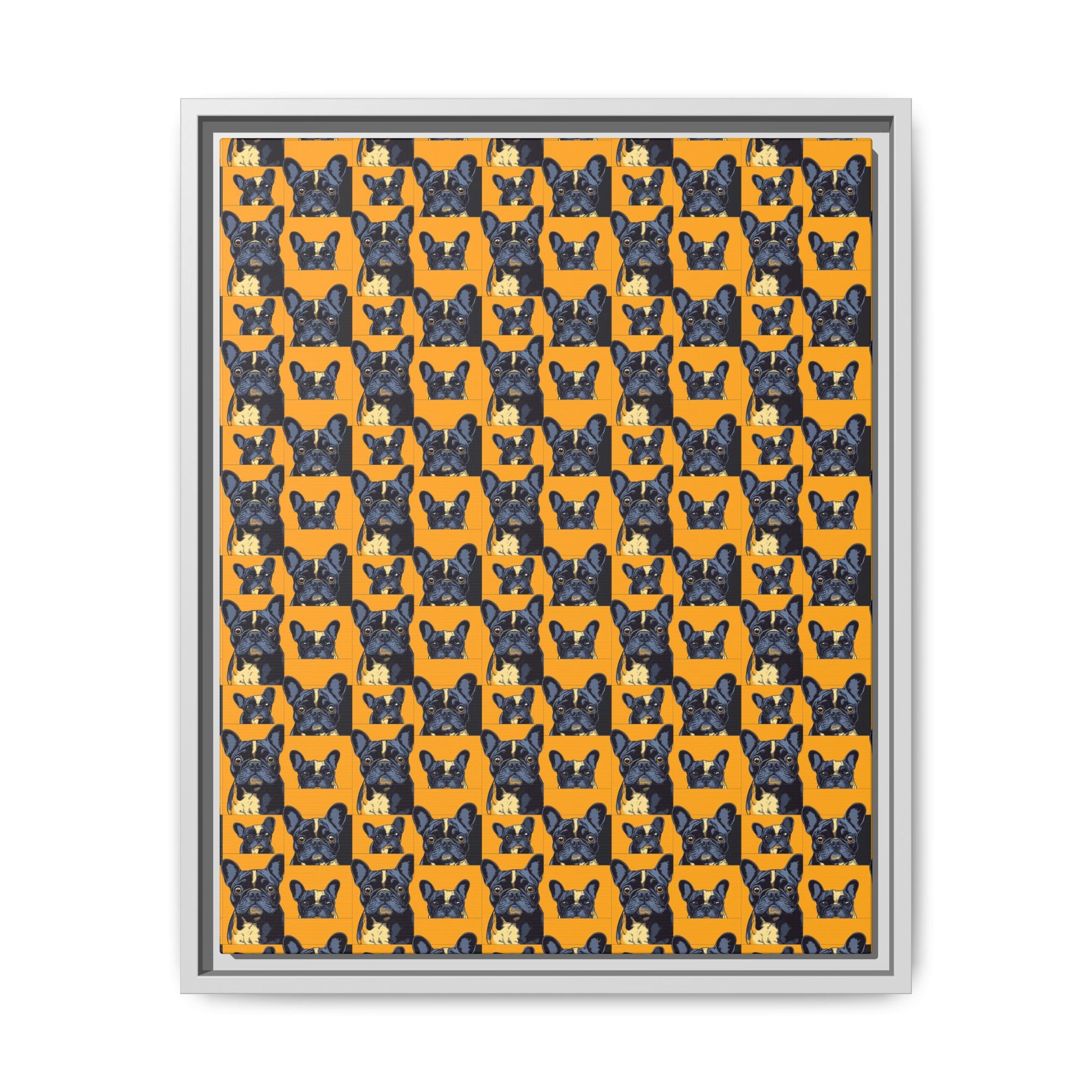 Frenchie Pawsitively Pawsome Peek-a-Boo Perfection Matte Canvas, Framed