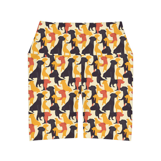 Modern Charm Labrador Chic High Waisted Yoga Shorts