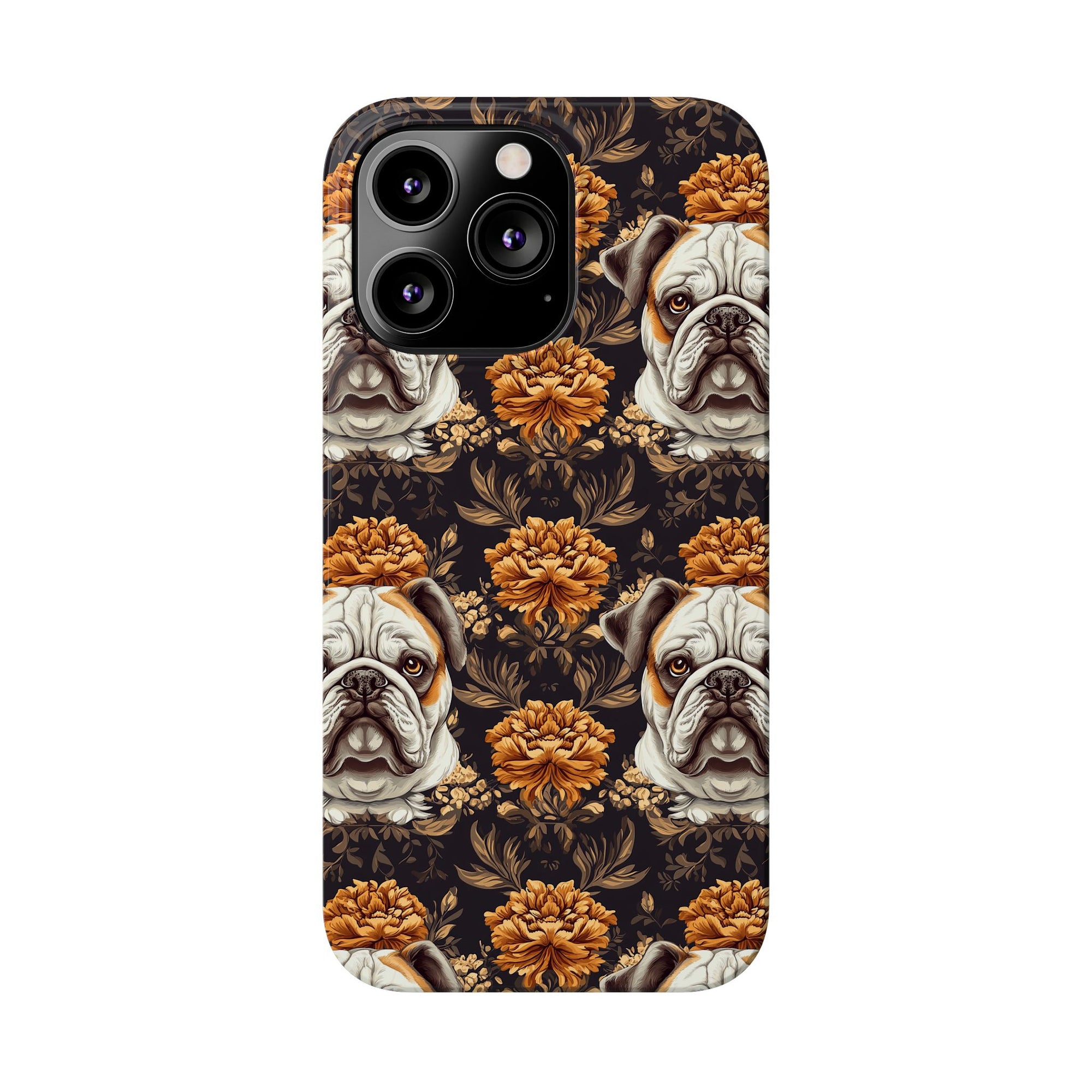 Bloomingly Bulldogistic Bouquet Slim Phone Cases