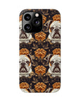 Bloomingly Bulldogistic Bouquet Slim Phone Cases