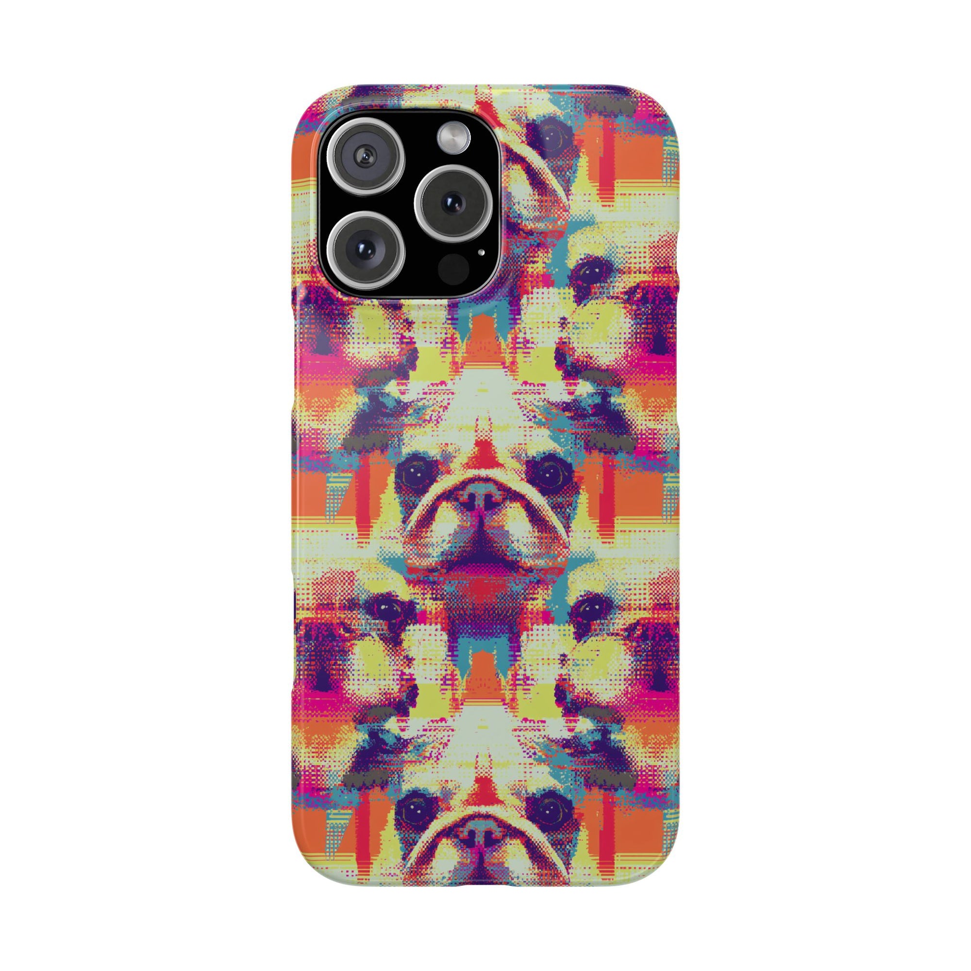 Glitchy Bulldog Blitz Slim Phone Cases