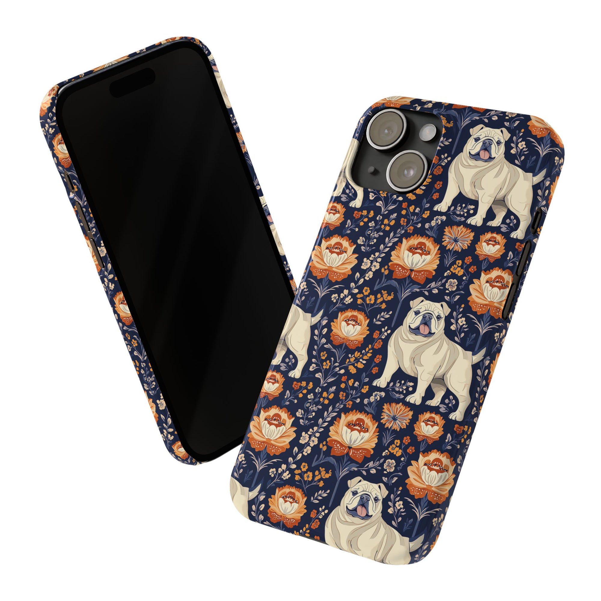 Bulldog Blossom Bonanza Slim Phone Cases