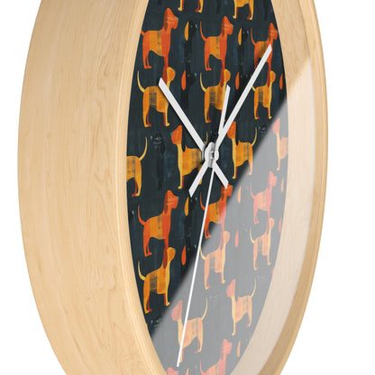 Dapper Dachshund Noir Glow Wall Clock