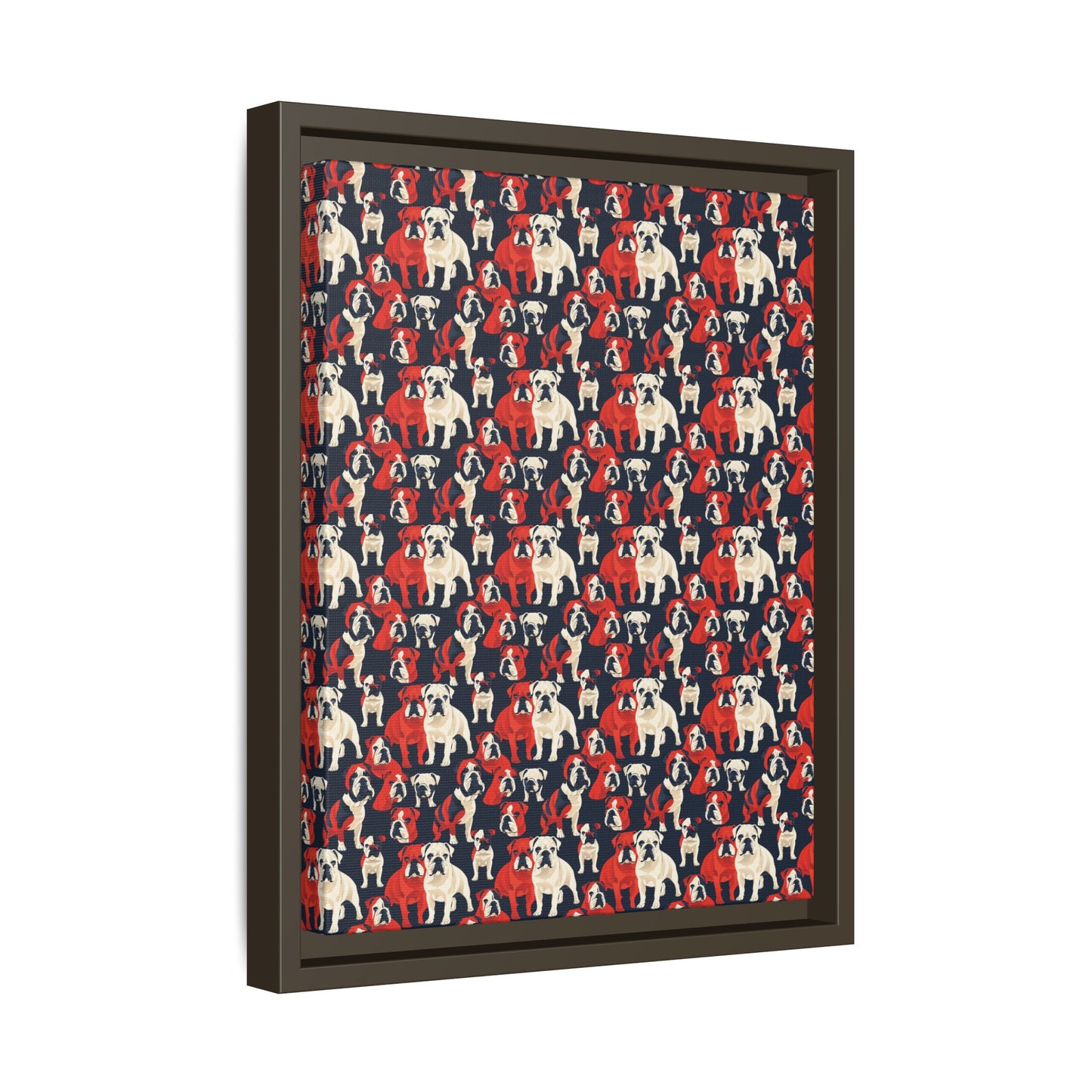 Bulldoggy Bliss Chomper Matte Canvas, Framed