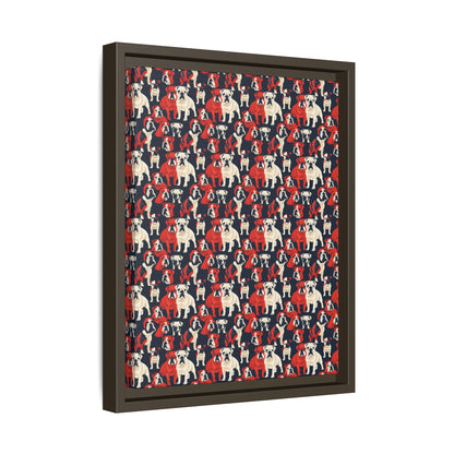 Bulldoggy Bliss Chomper Matte Canvas, Framed