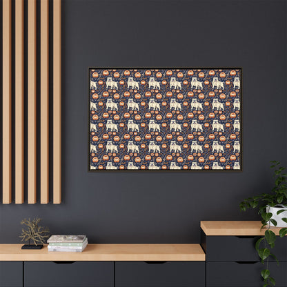 Bulldog Blossom Bonanza Matte Canvas, Framed