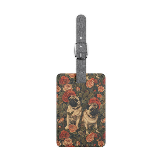 Blooming Pug Paradise Luggage Tag