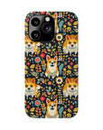 Corgi Rainbow Vine Dream Slim Phone Cases