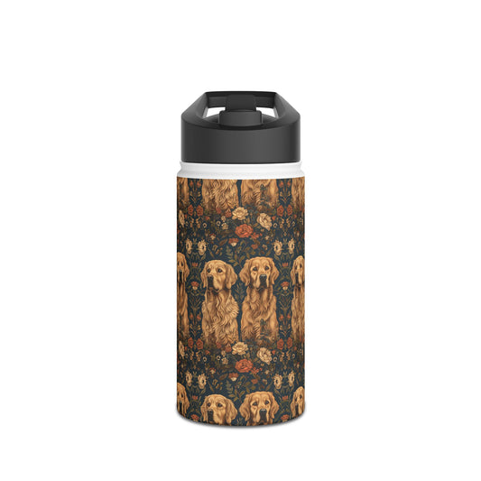 Fanciful Golden Paradise Blossom Stainless Steel Water Bottle