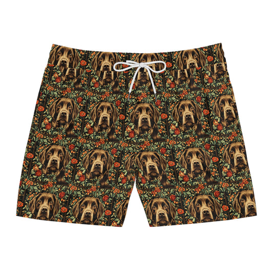 Labrador Lush Pooch Tapestry Men's Mid-Length Swim Shorts