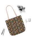 Dazzling Dachsund Blossoms & Foliage Canvas Tote Bag