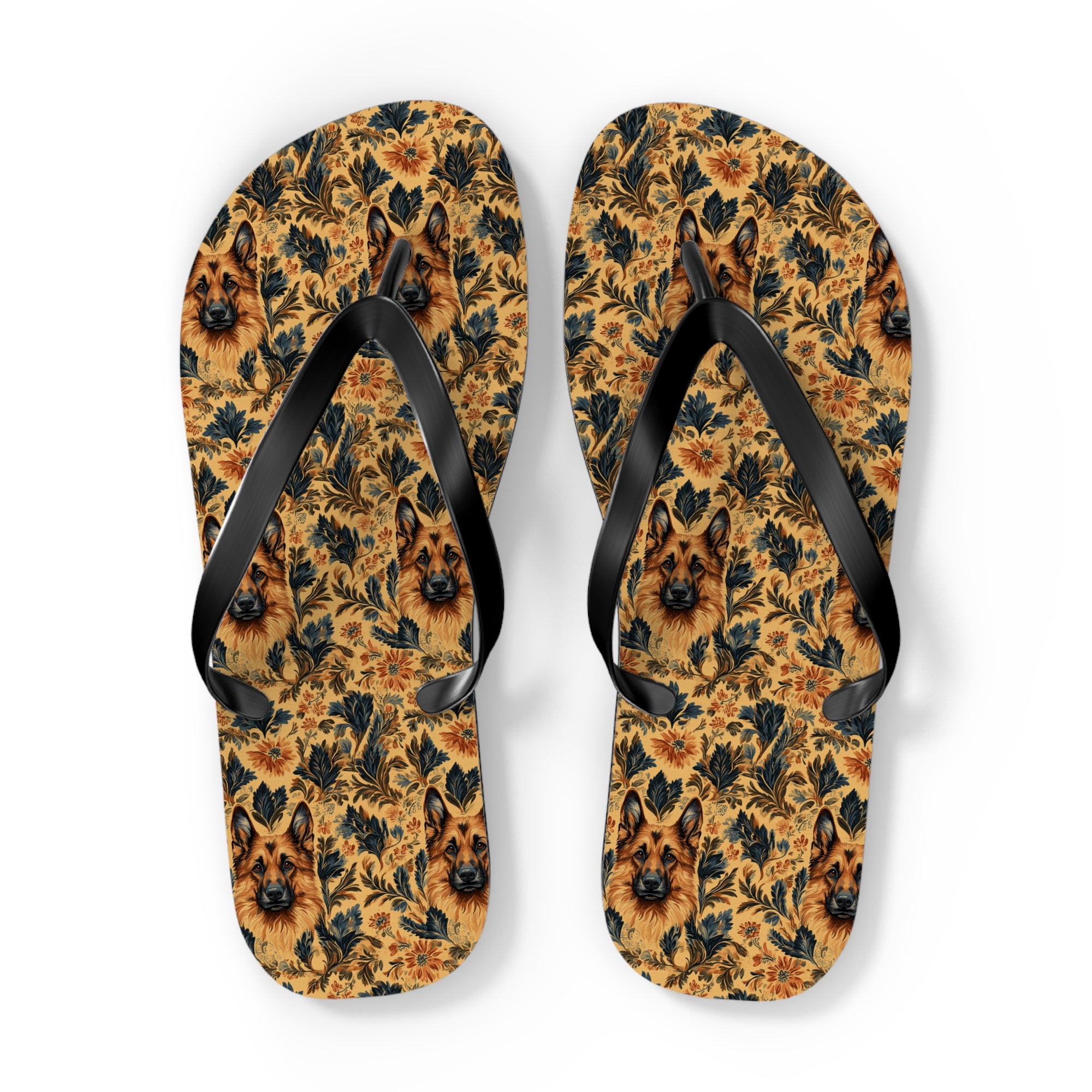 Autumnal German Shepherd Glamour Flip Flops