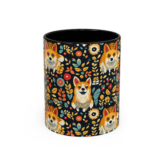 Corgi Rainbow Vine Dream Accent Coffee Mug