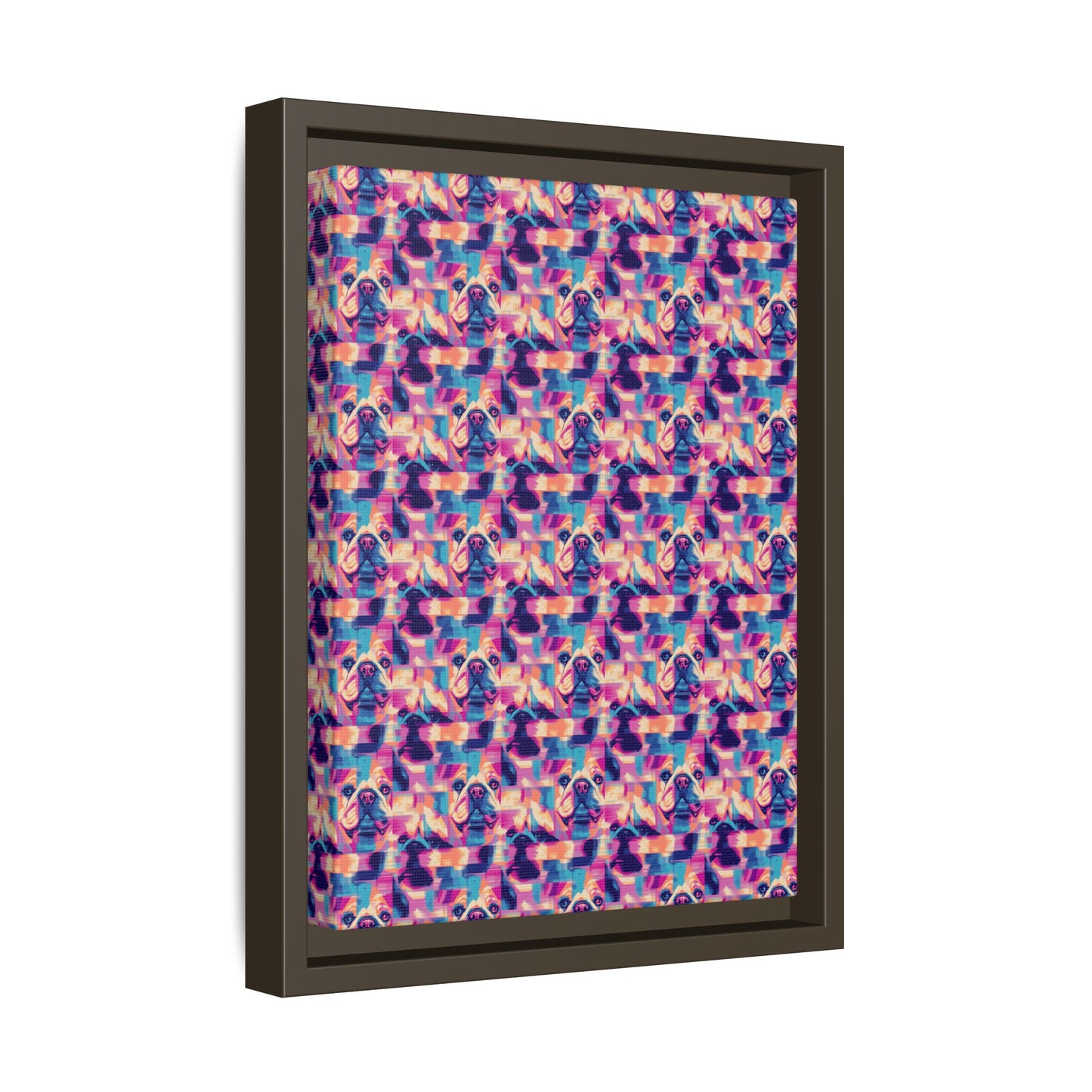 Dazzling Bulldog Chic Matte Canvas, Framed