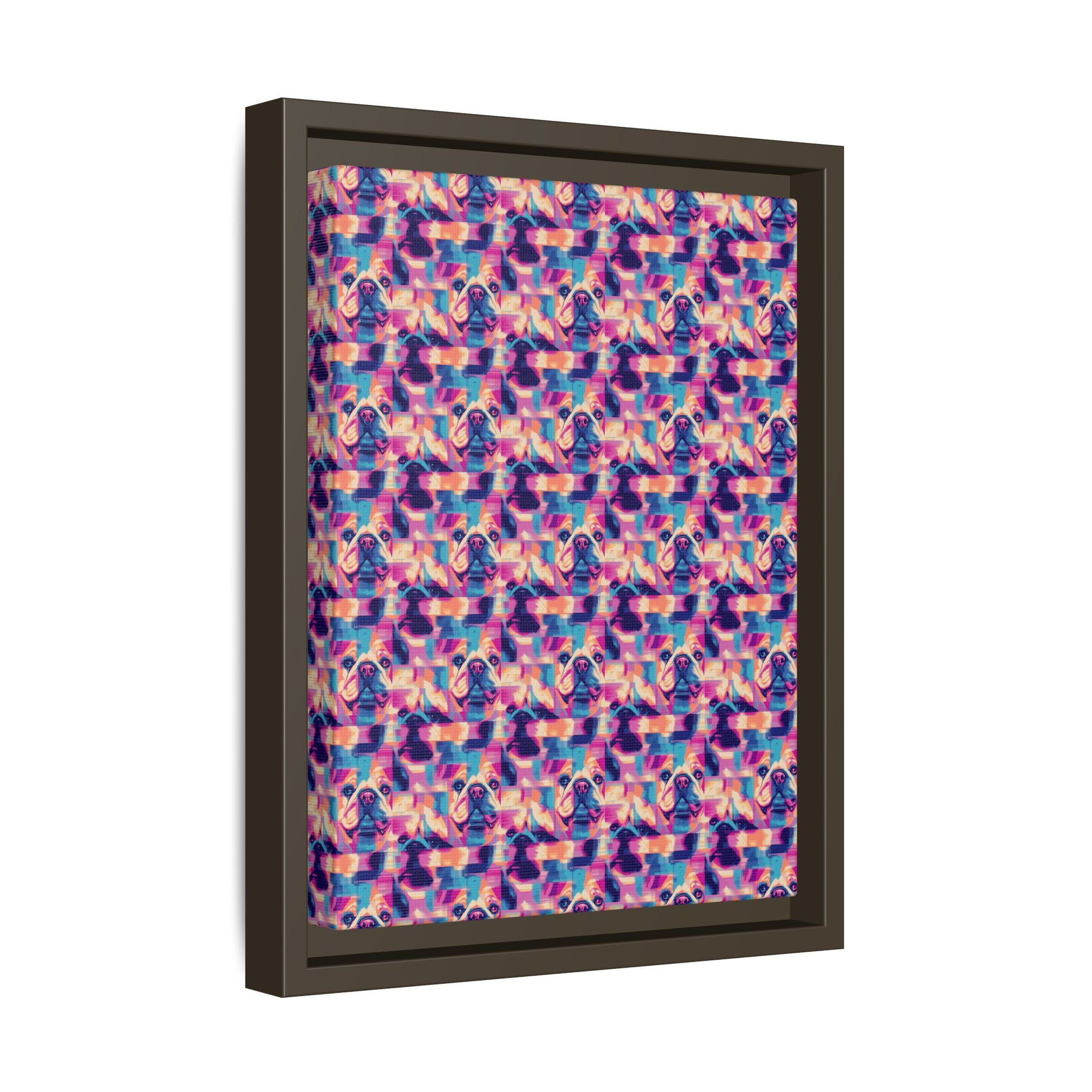 Dazzling Bulldog Chic Matte Canvas, Framed