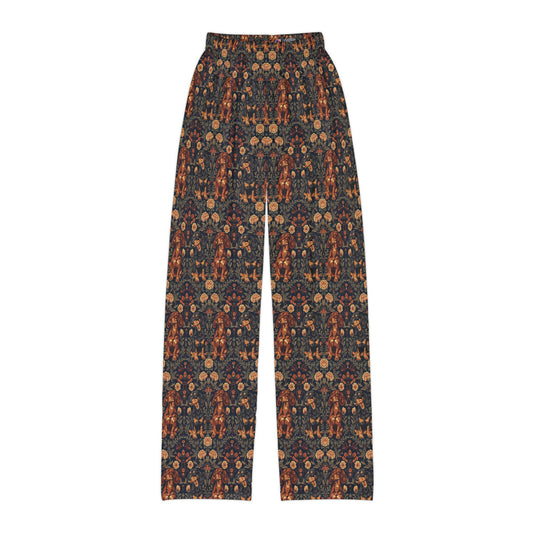 Dapper Dachshund Embroidery Elegance Kids Pajama Pants