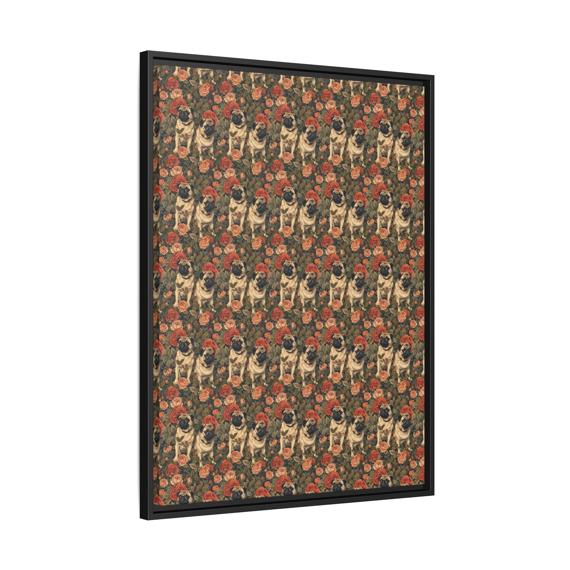 Blooming Pug Paradise Matte Canvas, Framed