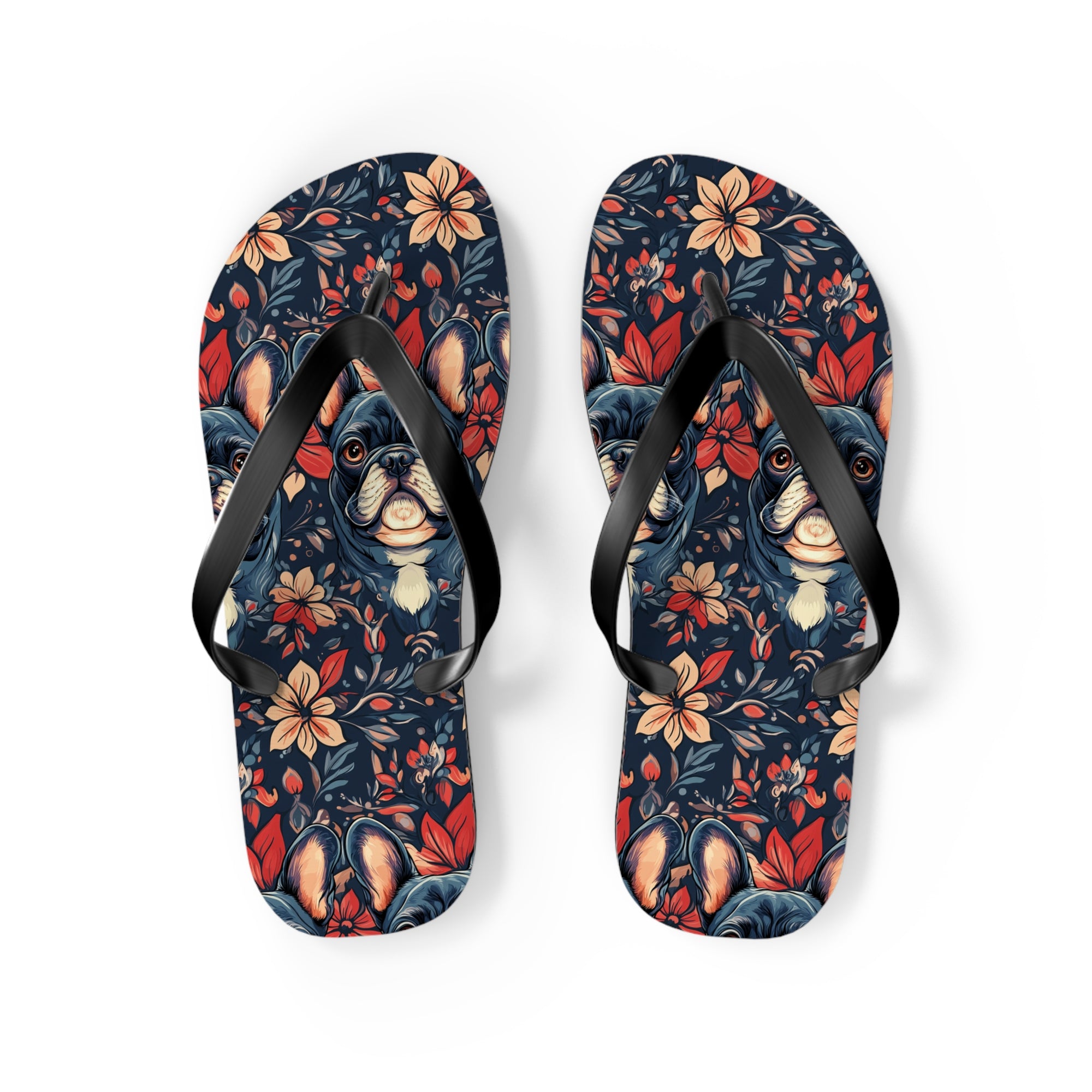 Gothic Rose Bulldog Noir Enchantment Flip Flops