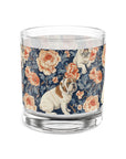 Blooming Bulldog Beauty Rocks Glass