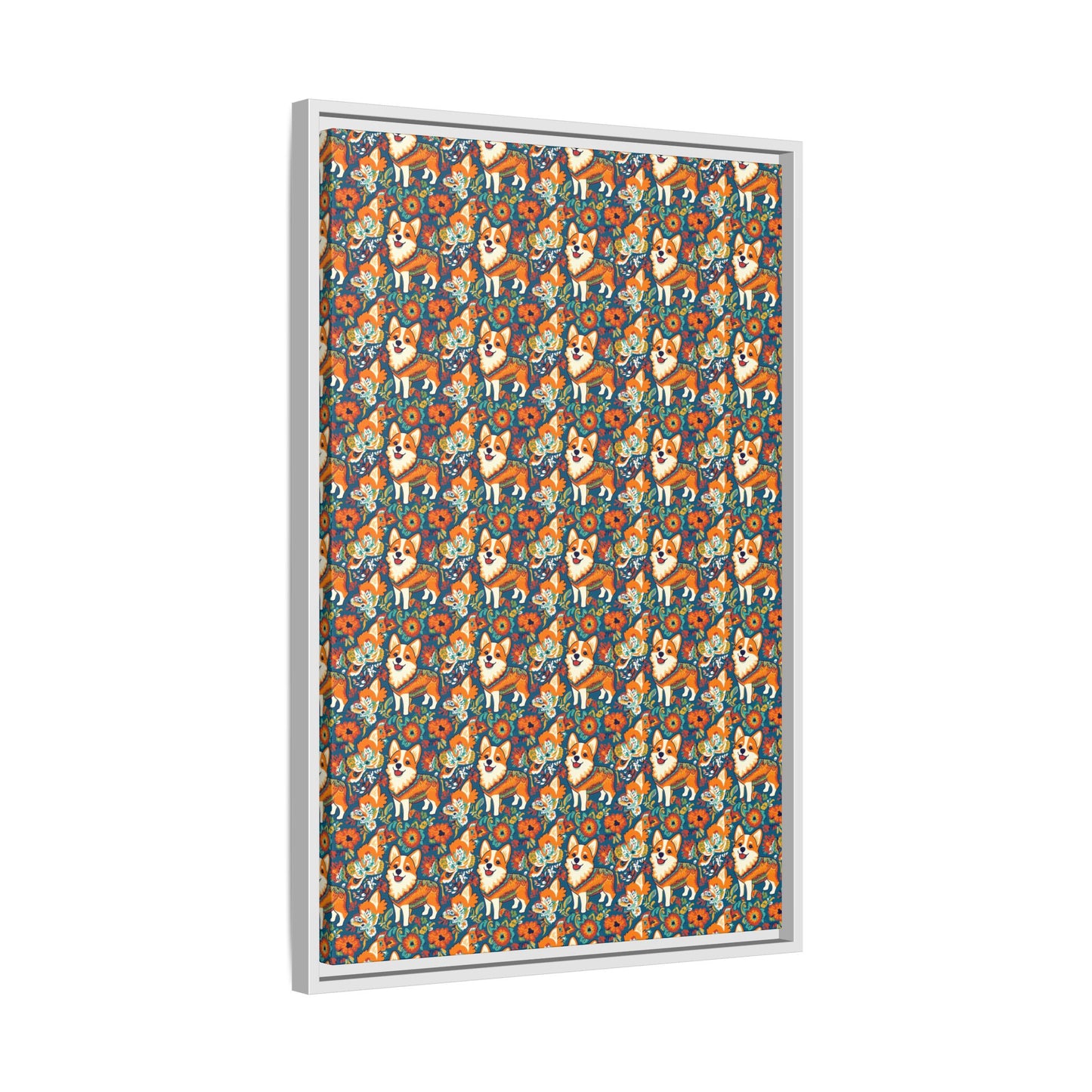 Corgi Carnival Couture Matte Canvas, Framed