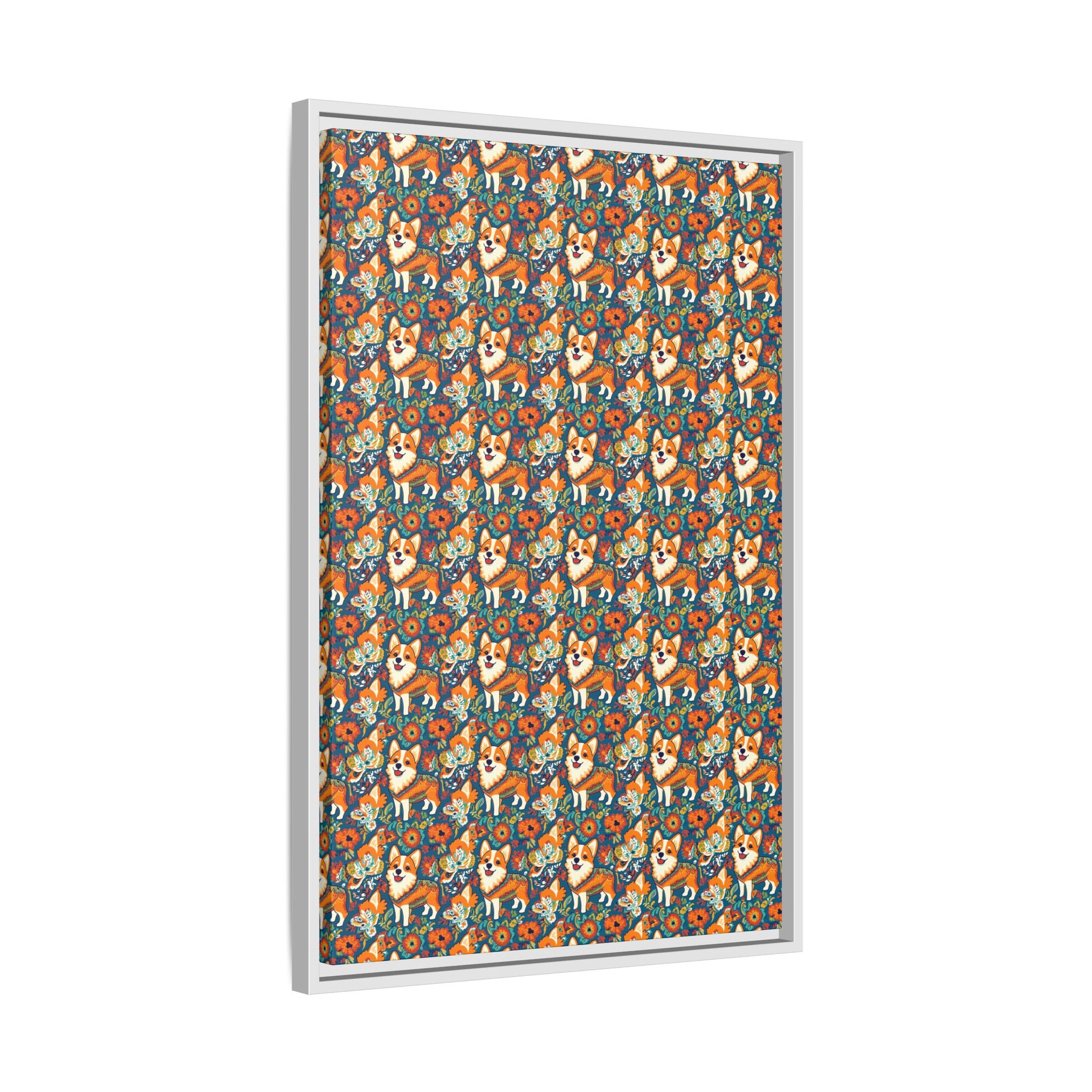 Corgi Carnival Couture Matte Canvas, Framed