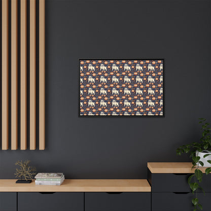 Bulldog Blossom Bonanza Matte Canvas, Framed