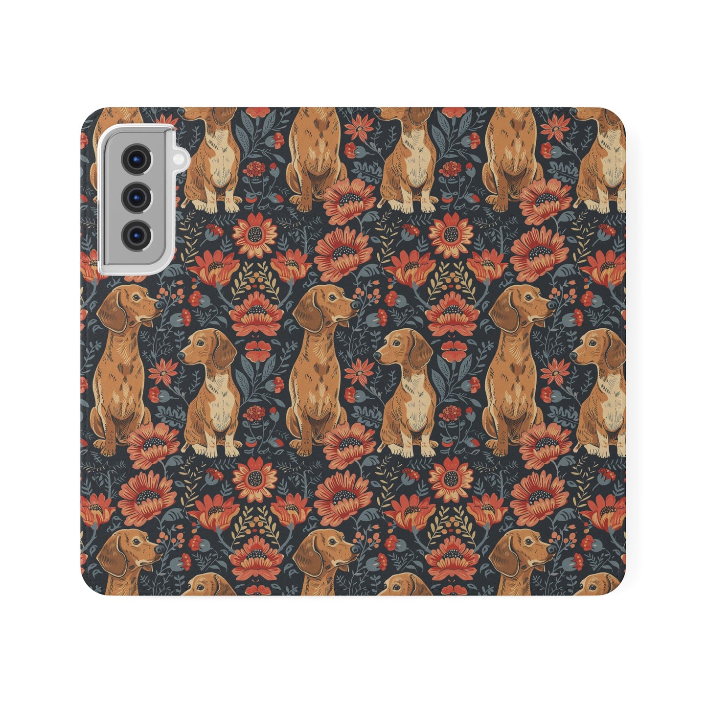 Floral Pawsome Dachsund Delight Flip Cases