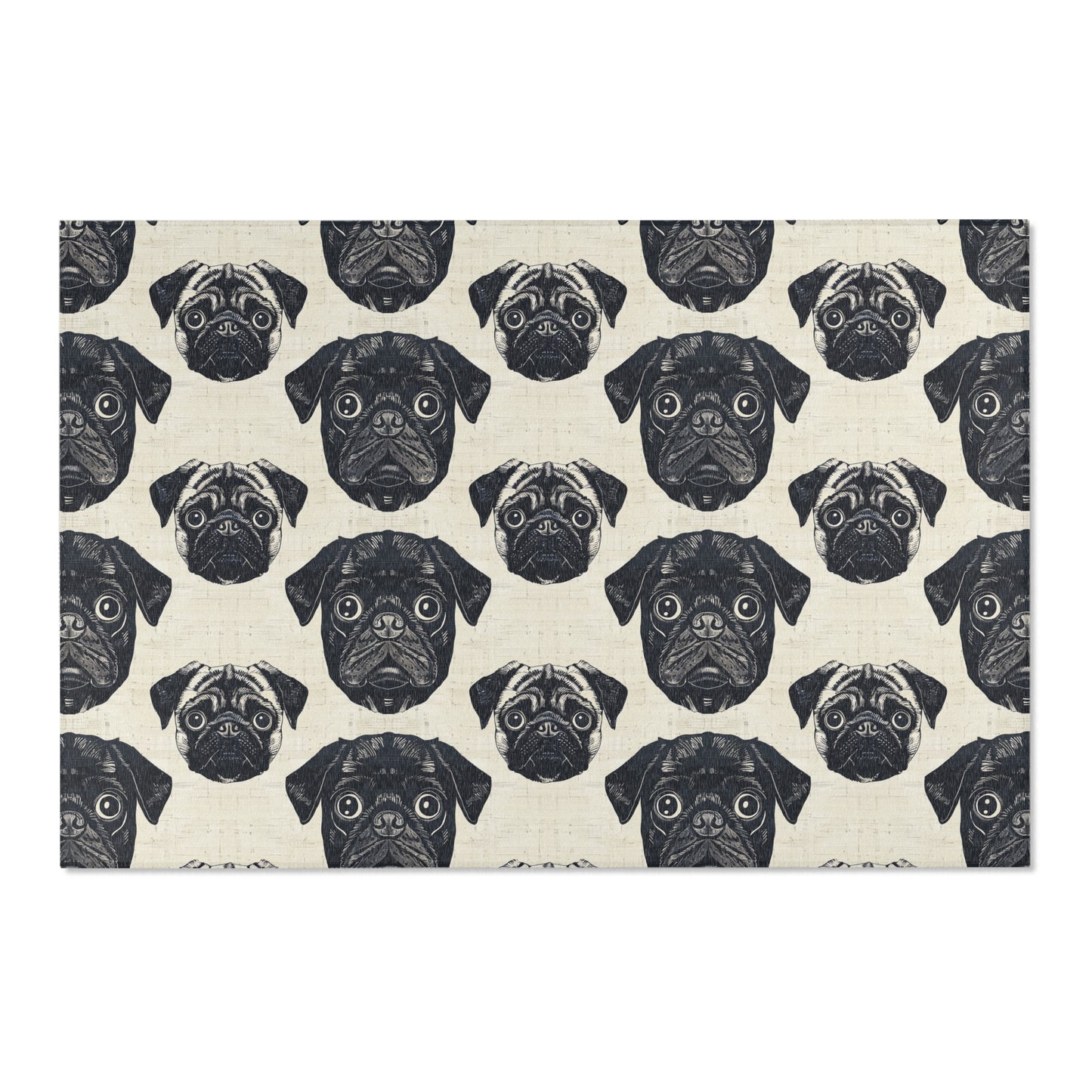 Pug Pizzazz - Modern Geometric Pug Pattern Area Rug