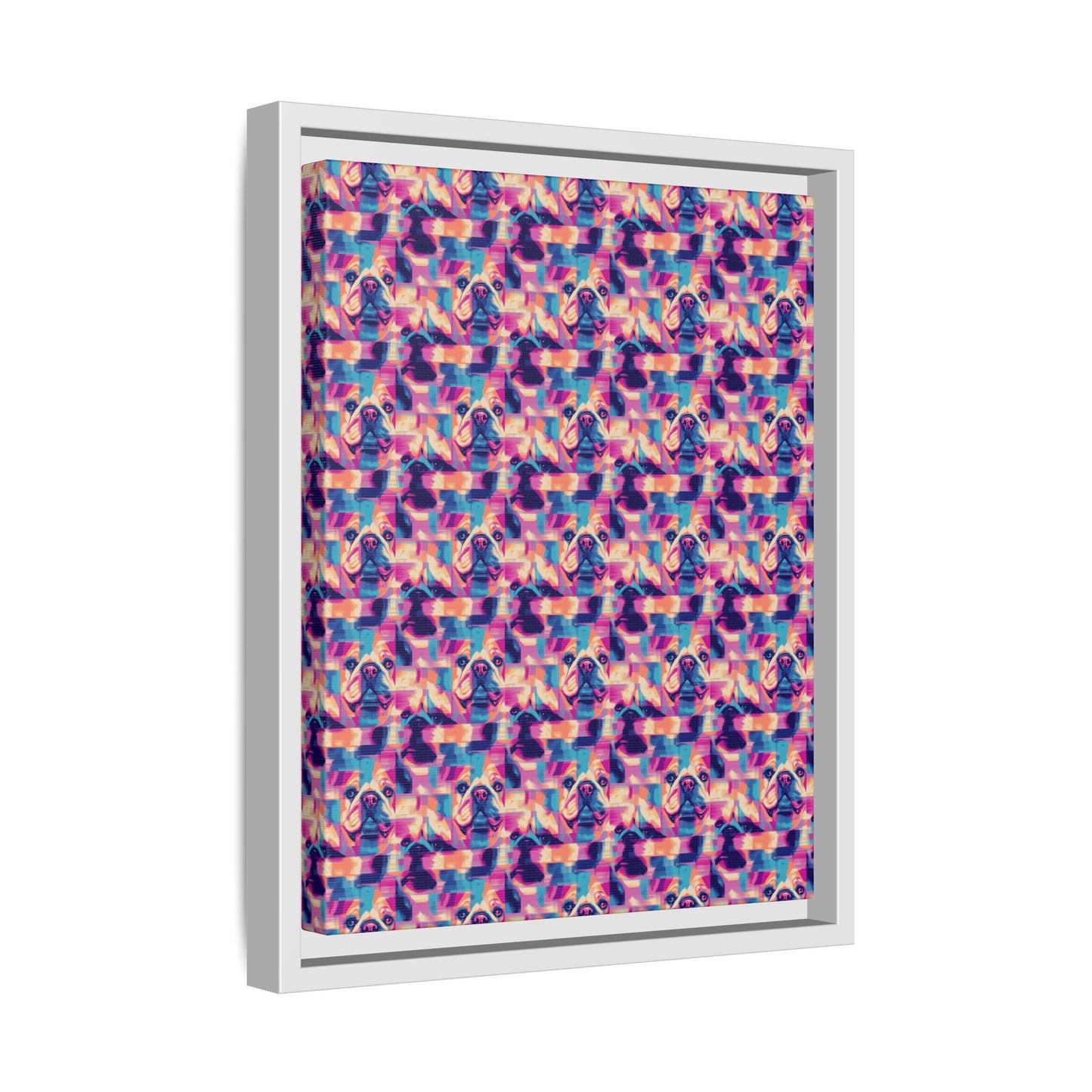 Dazzling Bulldog Chic Matte Canvas, Framed