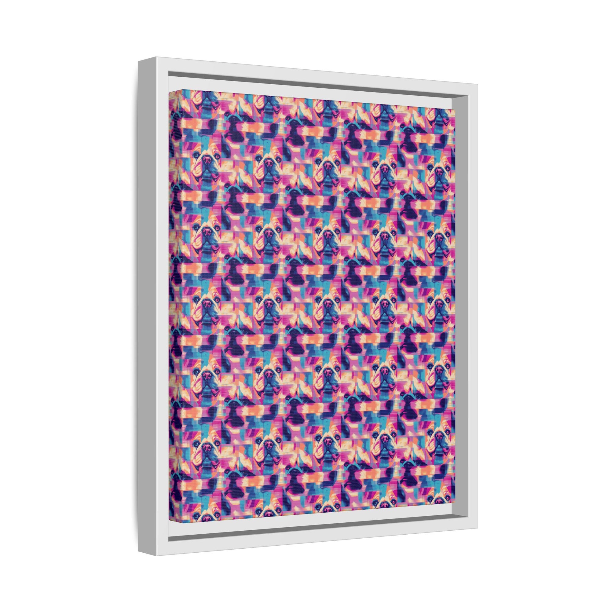 Dazzling Bulldog Chic Matte Canvas, Framed