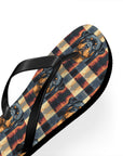 Pawsome Rottweiler Royalty Plaid Flip Flops