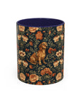 Dazzling Dachsund Blossoms & Foliage Accent Coffee Mug