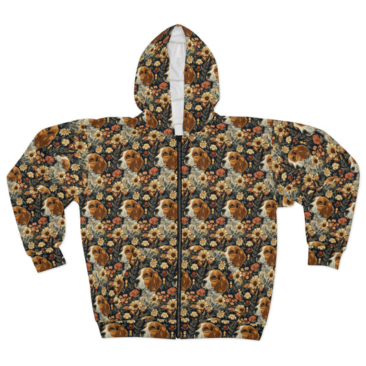 Beagle Blossoms Unisex Zip Hoodie