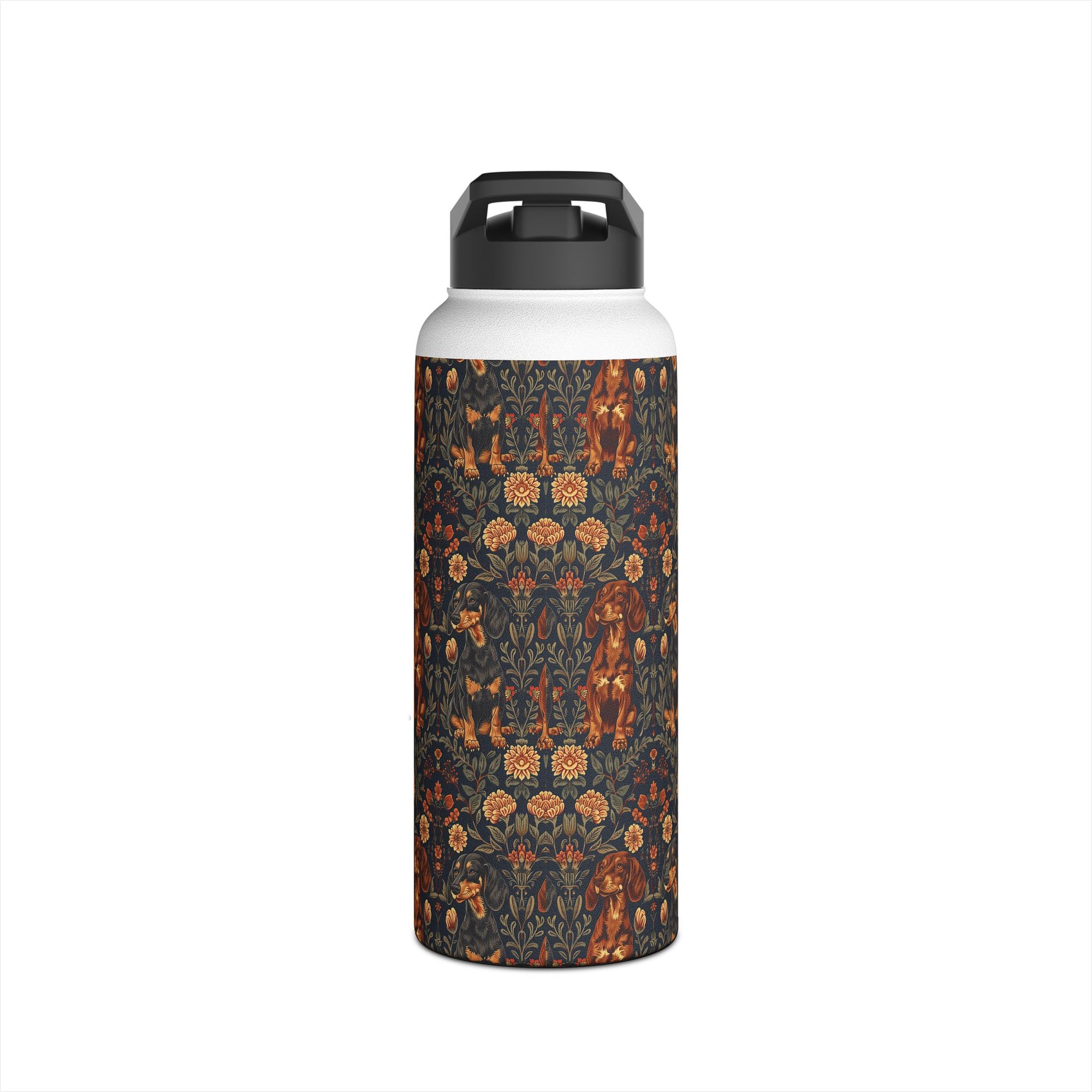 Dapper Dachshund Embroidery Elegance Stainless Steel Water Bottle