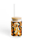 Golden Woof Abstract Glamour Sipper Glass